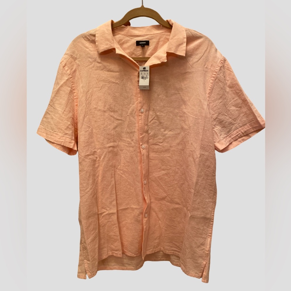 Express Peach Short Sleeve Shirt